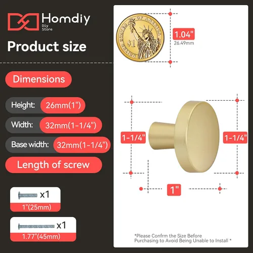 Miniatura 2 de homdiy Paquete de 5 manijas de gabinete negras redondas opacas, manijas de cocina de zinc y aleación de metal para cajones de cómoda, escritorio