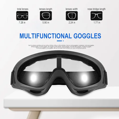 Miniatura 8 de 10 Packs Motorcycle Accessories, 5PCS Dirt Bike Ski Goggles Dustproof Windproof Safety Glasses and 5PCS Face Masks