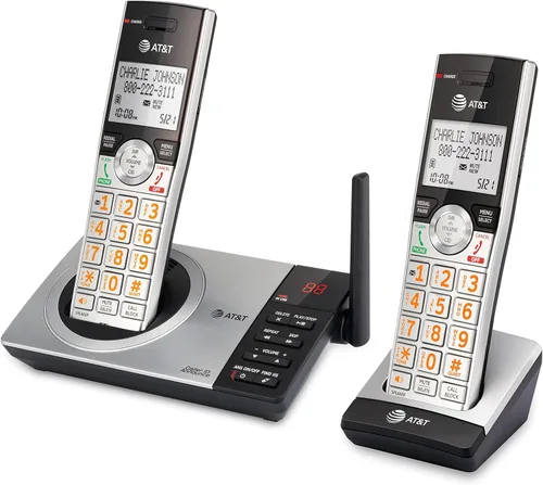 Miniatura 15 de Teléfono inalámbrico expandible DECT 6.0 con sistema de respuesta y bloqueador inteligente de llamadas de AT&T CL82207, Plateado/Negro