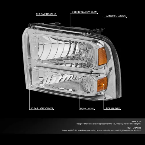 Miniatura 2 de Auto Dynasty - Juego de lámparas de faro de estilo de fábrica de modelo halógeno, compatible con Ford F250 F350 F450 F550 Super Duty 05-07, lado