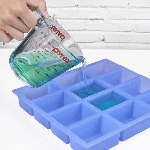 Miniatura 3 de Molde de jabón de silicona rectangular grueso de 4 onzas, molde de jabón de 12 barras para hacer jabón, grueso y duradero con lados planos y líneas