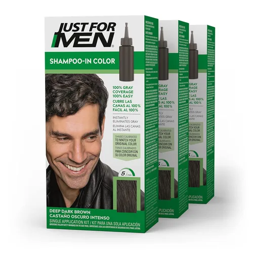 Miniatura 15 de Just For Men Champú en color (antes fórmula original), tinte de cabello para hombre con queratina y vitamina E para un cabello más fuerte, marrón