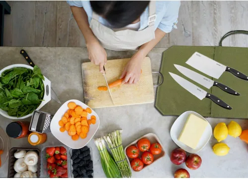 Miniatura 2 de Bolsa de rollo para cuchillos de chef Hersent, funda portátil para cuchillos de chef con 4 ranuras, bolsa de almacenamiento para viajes, el mejor
