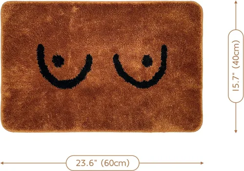 Miniatura 2 de Lindo tapete de baño con pechos desnudos, ultra suave, absorbente de agua, antideslizante, tapete de microfibra suave, lavable a máquina