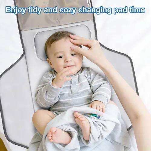 Miniatura 4 de Cambiador de pañales para niños pequeños, extra largo, grande, ligero, de 31 x 24.2 pulgadas, diseño lindo de 1 a 36 meses, plegable, cambiador
