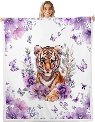 Miniatura 17 de Erosebridal Manta infantil de cebra de 40 x 50 pulgadas para dormitorio, sala de estar, sofá, sofá, manta de forro polar de animales de zoológico