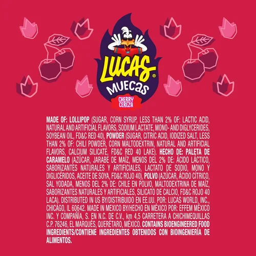 Miniatura 8 de Lucas Muecas - Paleta sabor cereza con chile en polvo, 8.8 onzas, cereza y chile para cestas de Pascua