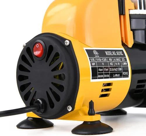 Miniatura 7 de MEEDEN Kit de compresor de aerógrafo - Compresor de aire completo de 1/5 HP para pintura de modelos con manguera de 6 pies Individual - Amarillo
