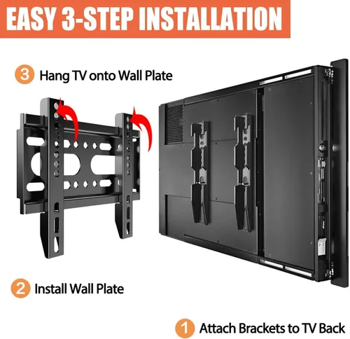 Miniatura 6 de Soporte fijo para monitor de TV para la mayoría de monitores de TV curvados planos de 14-42 pulgadas de 19, 24, 32, 40 pulgadas, montaje
