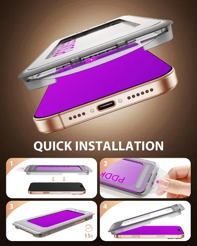 Miniatura 9 de PDDKISS Paquete de 2 protectores de pantalla de privacidad para iPhone 17 Pro Max de 6.9 pulgadas + paquete de 2 protectores de lente de cámara