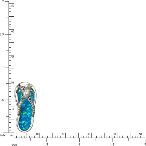 Miniatura 2 de Sandalias hawaianas de plata de ley 925 con cadena de caja de 18 pulgadas, madera de koa auténtica, ópalo azul, concha de abulón, circonita cúbica