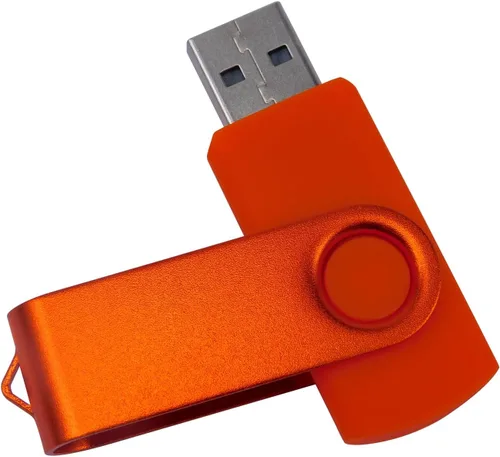 Miniatura 2 de Mini unidad flash USB de capacidad con 1 OTG (Micro USB) y 1 adaptador tipo C (USB-C) para teléfono móvil (naranja, 128 MB)