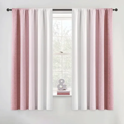 Miniatura 36 de Cortinas Ombre 100% Opacas de 63 Pulgadas de Largo 2 Paneles para Dormitorio Azul Blanco Patrón Degradado Oscurecimiento de Habitación Aislamiento