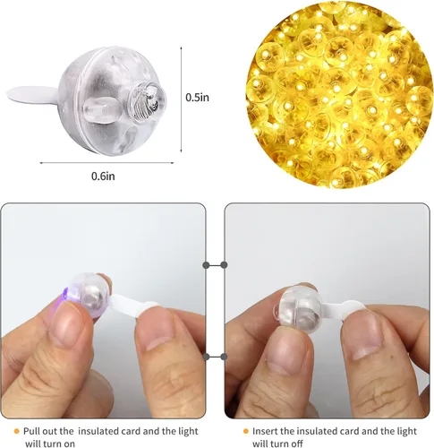 Miniatura 3 de Aogist - 50 piezas de luces de globo con gancho, tiempo de espera prolongado, mini luz impermeable para fiesta de cumpleaños, boda, Navidad, 10