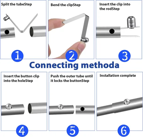 Miniatura 4 de 16 clips de resorte de botón, clips en forma de V, clips de acero inoxidable para kayak, resorte, tubo de bloqueo, clip de pasador de bloqueo
