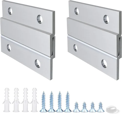 Miniatura 17 de Colgador de Cuadros con Riel Francés, Colgador Z de Aluminio Sistema de Montaje en Pared Entrelazado Kit de Herrajes Clips Z para Colgar Cuadros