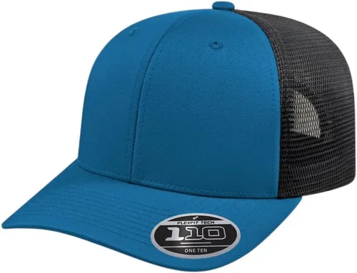 Miniatura 35 de Cap America i8502 Flexfit 110 Premium - Gorra de camionero de perfil medio con 6 paneles de malla trasera con protección UV y cierre ajustable Azul