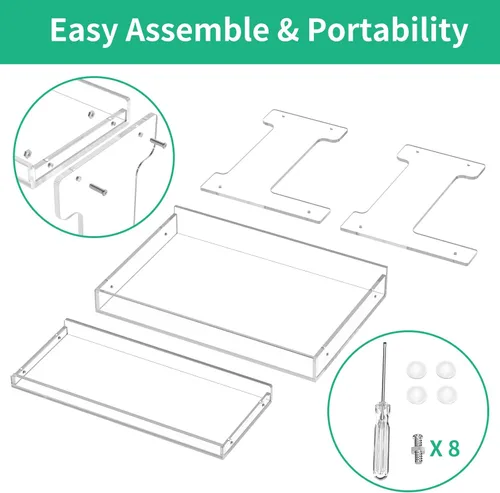 Miniatura 7 de NPPLUS Organizador de encimera de baño, estante de almacenamiento de acrílico transparente de 2 niveles para organizador de encimera de baño