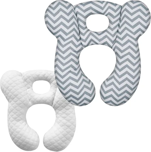 Miniatura 9 de Almohada de viaje para bebé, almohada infantil mejorada en forma de U para asiento de automóvil y cochecito, cojín de descanso suave y cómodo