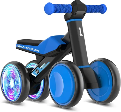 ESPRAY - Bicicleta de equilibrio para bebés con iluminación colorida, para niños de 1 año, primera bicicleta para niños de 12 a 24 meses con asiento