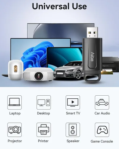 Miniatura 3 de Aiibe Unidad flash USB de 128 GB, paquete de 2 unidades – Unidad de memoria USB 2.0 de 128 GB con llavero (negro y rojo)
