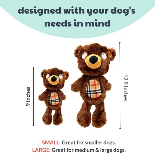 Miniatura 2 de Huxley & Kent Slappies para perros Estilos de oso (pequeño) Juguete para perro chirriante Juguete chirriante sin cosas, pelota TPR