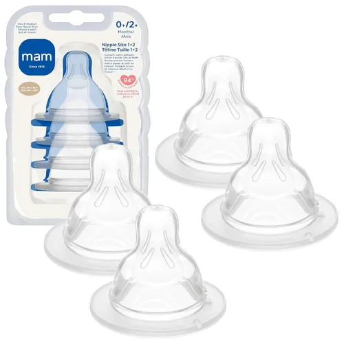 Miniatura 9 de MAM Pezones para Biberón de Flujo Mixto - Pack de Tetina de Flujo Rápido Nivel 3 y Tetina de Flujo Extra Rápido Nivel 4, para Recién Nacidos