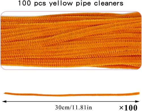 Miniatura 2 de 100 piezas de limpiadores de tuberías con tallo de chenilla, juego de limpiadores de tubería naranja para manualidades y decoraciones DIY, tallos