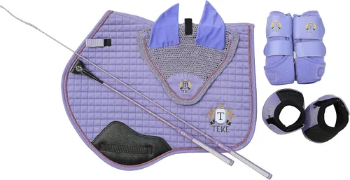 Miniatura 8 de T TEKE 26" TWINKLE Ecuestre Whips, Cultivo de equitación con mango de golf, eje reflejo y slapper de cuero genuino de cola de pez