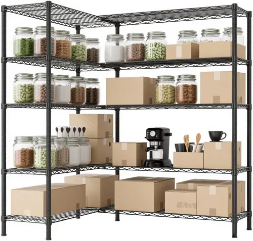 Miniatura 10 de VINGLI Estantes de almacenamiento de metal de 3 niveles de 41 pulgadas de alto con ruedas para almacenamiento, estantes de almacenamiento ajustables
