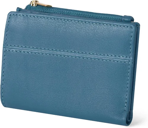 Miniatura 15 de Billetera Oak Leathers para mujer de piel de grano completo - Pequeña con protección RFID, monedero para monedas, tarjetero de crédito y DNI