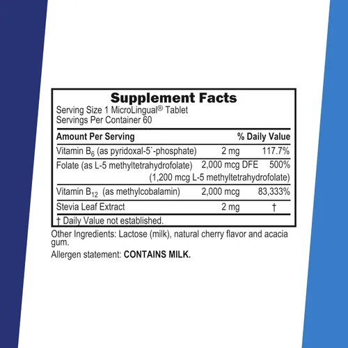 Miniatura 2 de Superior Source No Shot Vitamina B12 Metilcobalamina (2000 mcg), metilfolato, B6 (P-5-P), microlingüe de disolución rápida, 60 unidades, salud