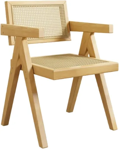 Miniatura 13 de YVYKFZD Juego de sillas de comedor de madera, sillas de comedor de ratán, silla de cocina con respaldo, sillón de salón, silla auxiliar cómoda