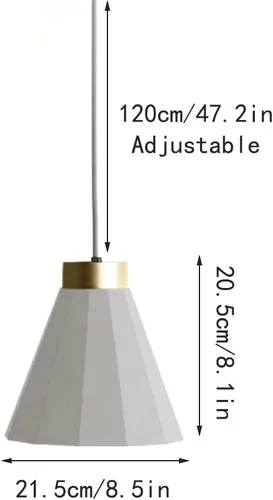 Miniatura 4 de Luces colgantes de cemento industrial vintage, lámpara colgante de hormigón gris de mediados de siglo con acabado dorado, cable ajustable E27/E26