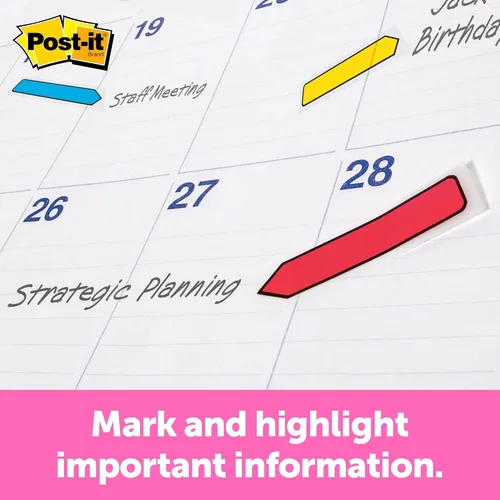 Miniatura 4 de Post-it Banderas de flecha de 1/2 pulgada, ocho colores surtidos, 250 unidades (684VAD2) Includes 192 Arrow flags & 60 Sign Here Flags in Assorted