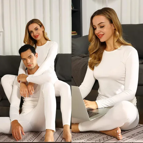 Miniatura 5 de ViCherub Thermal Underwear Set for Women Long Johns Base Layer Fleece Lined Soft Top Bottom