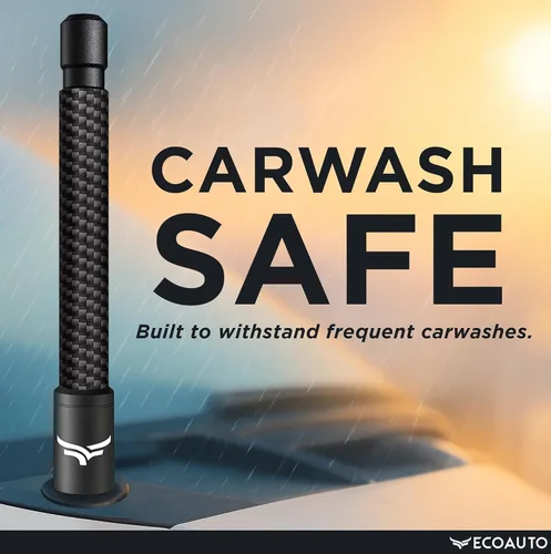 Miniatura 8 de EcoAuto Antena Universal Corta de 5' para Camiones — Antirrobo y Segura para Lavado de Autos — Accesorios para Camiones para Ford, Dodge, GMC, Fibra