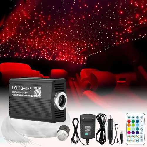 Twinkle Starlight Headliner Light,16W 500pcs 6.5ft LED Star Kit de luz de fibra óptica de techo APP/Control remoto para coche/hogar/fiesta