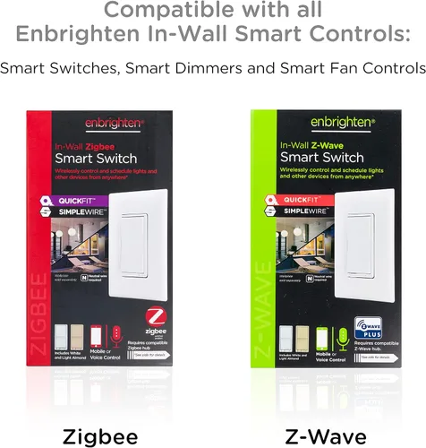 Miniatura 5 de Interruptor de complemento Enbrighten QuickFit y SimpleWire, paleta de interruptor de palanca de pared, controles de iluminación inteligente