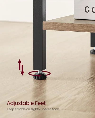 Miniatura 9 de VASAGLE Mesita de noche, mesa auxiliar con cajón de tela, mesa auxiliar de 24 pulgadas de alto con estante de almacenamiento, dormitorio, roble