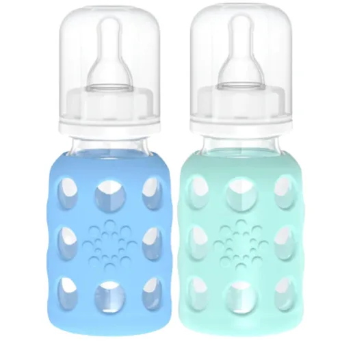 Miniatura 23 de Lifefactory Biberón de vidrio sin BPA Funda protectora de silicona Paquete de 3 de 9 onzas Papaya, col rizada y arándanos Papaya/Kale/Arándano