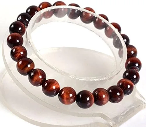 Miniatura 2 de Justinstones Pulsera de gemas semipreciosas de cuentas redondas de 8 mm, pulsera de 7 pulgadas diseño de gemas semipreciosas, unisex