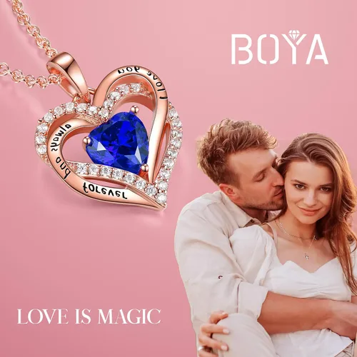 Miniatura 7 de boya Collares de regalo para mujeres, collar de plata de ley 925, regalo de aniversario de cumpleaños, joyería para mamá, esposa, novia, chapado
