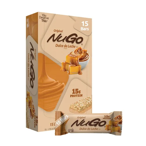 Miniatura 13 de NuGo Barra de proteínas, plátano de chocolate, 0.46 oz de proteína, sin gluten, 15