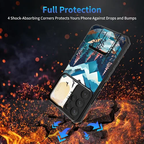 Miniatura 223 de Funda para Samsung Galaxy S22 Ultra 5G, Galaxy S22 Ultra con cubierta de cámara deslizante, funda resistente de doble capa con función atril Black