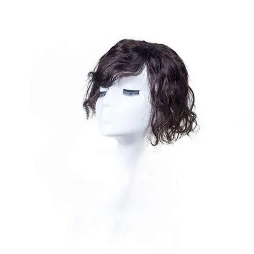 RemeeHi Postizos en mono cabeza vuelta Remy cabello humano ondulado clip en la parte superior o Toupee Wiglet para pérdida adelgazamiento pelo