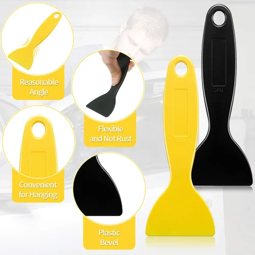 Miniatura 2 de 12 espátulas de plástico para masilla, herramienta de instalación de adhesivos para eliminar burbujas de aire, raspadores de pintura flexibles
