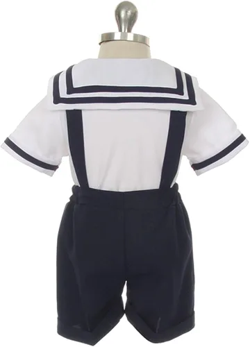 Miniatura 2 de iGirlDress - Traje de marinero náutico para bebé 4 piezas