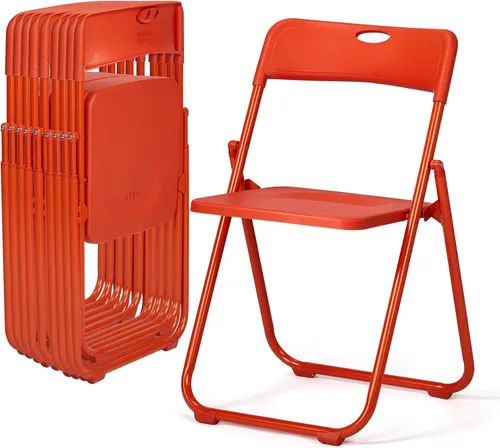 Miniatura 20 de Karl home Silla plegable de 6 piezas, silla plegable ligera de plástico de 300 libras, marco de metal reforzado fácil de plegar y almacenar
