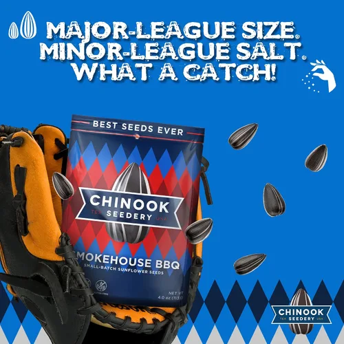 Miniatura 9 de Chinook Seedery Smokehouse BBQ Flavor 4 oz (paquete de 12) y muestra de 4 onzas (paquete de 6) Combo – Semillas de girasol jumbo tostadas – Snacks